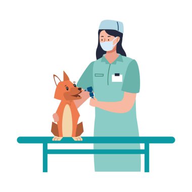 Evcil hayvan diş muayenesi ikonu çizimi