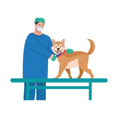 Evcil hayvan diş hekimi kontrol simgesi çizimi