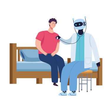 AI doktor teşhis simgesi çizimi