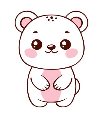 Kawaii kutup ayısı şirin çizgi film çizimi