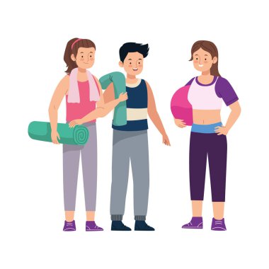Yoga seansında grup fitness çalışması