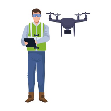 İHA pilotu tablet illüstrasyonuyla denetliyor