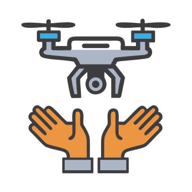 Eğitim illüstrasyonunda elleri olan drone