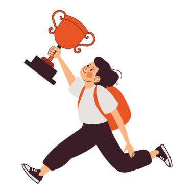 En iyi öğrenci ödül için heyecanlanıyor.