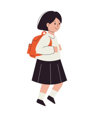 Sırt çantalı yeni öğrenci.