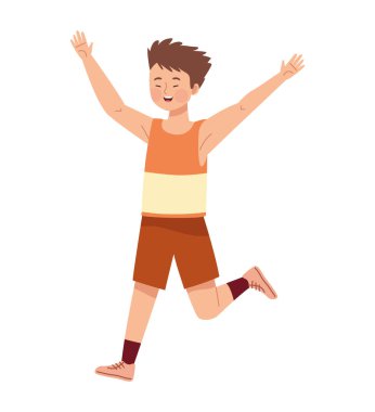 Atlama Simgesi ile Koşan Öğrenci Atleti