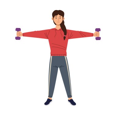 Dambıl çizimi ile kadın kaldırma ve esneme