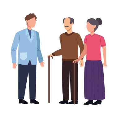 Aile Doktoru Yaşlı Hasta Simgesine Yardım Ediyor