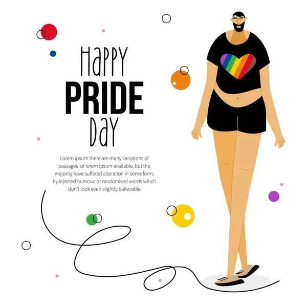 Ilustração Com Homens Lgbtq Transgêneros Travestis Homossexuais Celebrações Happy Pride — Vetor de Stock
