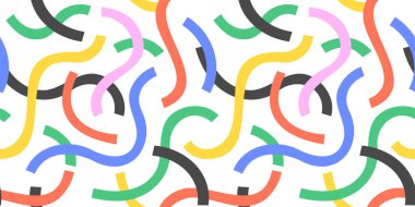 Renkli çizgiler, kusursuz desenler. Yaratıcı minimalist tarz sanat geçmişi, temel şekilli moda tasarımı. Modern soyut renk arkaplanı.