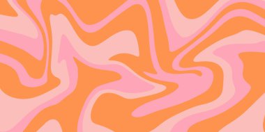Colorful retro wavy background illustration. Trendy distorted pastel color texture in vintage y2k style. Psychedelic hippie template, liquid swirl cover.