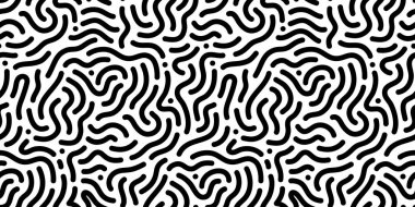 Siyah ve beyaz çizgiler kusursuz desen çiziyor. Yaratıcı minimalist tarz sanat geçmişi, temel şekilli moda tasarımı. Modern soyut monokrom arkaplanı.