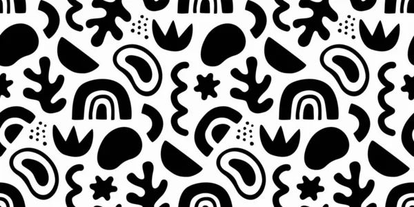 Abstrakte Matisse Inspirierte Nahtlose Muster Mit Freihändigen Doodles Organische Flache — Stockvektor