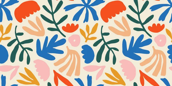 Kolorowy Kwiat Bezszwowy Wzór Ilustracji Dzieci Styl Kwiatowy Doodle Tła — Wektor stockowy