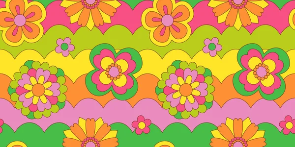 Ilustración Patrón Sin Costura Flor Vintage Diseño Arte Fondo Floral — Vector de stock