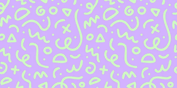 Fun Squiggle Line Kritzeln Nahtlose Muster Kreativer Abstrakter Zeichenhintergrund Für — Stockvektor