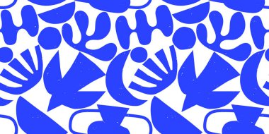 Soyut doğa sanat kolajı şekilsiz desen. Moda çağdaş arka plan illüstrasyonu. Doğal organik şekiller sanat eseri duvar kağıdı baskısı. Klasik botanik yaz dokusu.