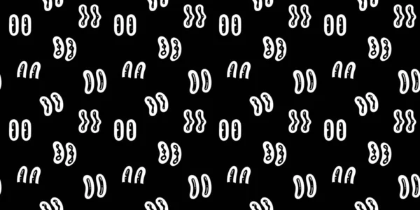Black White Retro Cartoon Eye Seamless Pattern Illustration Funny Character — Stock Vector