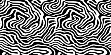 Soyut siyah ve beyaz çizgi çizgileri pürüzsüz desen. Yaratıcı organik çizim arka planı, temel şekilli moda tasarımı. Basit el çizimi duvar kağıdı baskı dokusu.