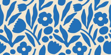 Soyut çiçek sanatı kusursuz şekil verir. Moda çağdaş çiçek desenli arka plan çizimi. Doğal organik bitki sanat eseri duvar kağıdı izi bırakır. Klasik botanik bahar dokusu.