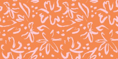 Soyut el çizimi çiçek sanatı kusursuz desen çizimi. Klasik sanat tarzında akrilik boya, çiçek arkaplanı. Bahar mevsimi boya baskısı.