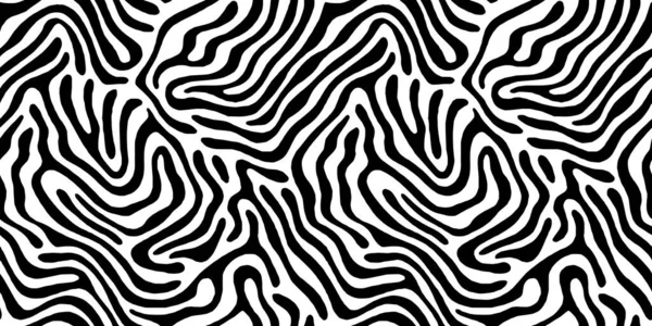 stock vector Abstract black and white line doodle seamless pattern. Creative organic style drawing background, trendy design with basic shapes. Simple hand drawn wallpaper print texture.