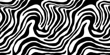 Soyut siyah ve beyaz çizgi çizgileri pürüzsüz desen. Yaratıcı karalama stili çizim arka planı, temel şekilli moda tasarımı. Basit el çizimi duvar kağıdı baskı dokusu.