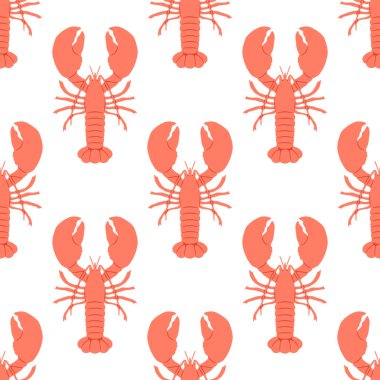El yapımı klasik ıstakoz, kusursuz deniz ürünleri deseni. Kerevit, restoran pişirme malzemesi duvar kâğıdı desenli deniz hayvanı resimleri..