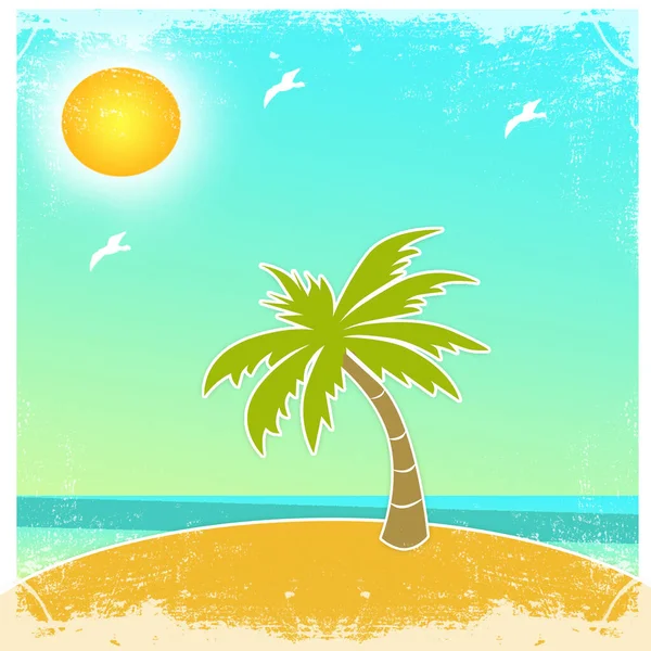 Zomer Zee Strand Met Palmboom Behang — Stockfoto