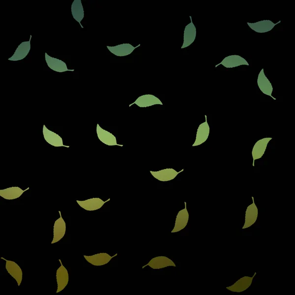 Зеленые Листья Бесшовные Графический Узор Обои Черным Фоном — стоковое фото