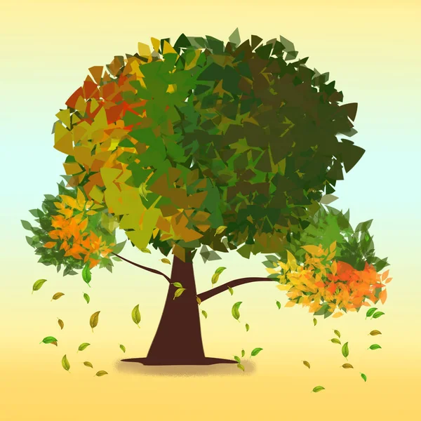 Φθινόπωρο Δέντρο Πτώση Πολύχρωμα Φύλλα Γραφικών Ταπετσαρία Φόντο — Φωτογραφία Αρχείου