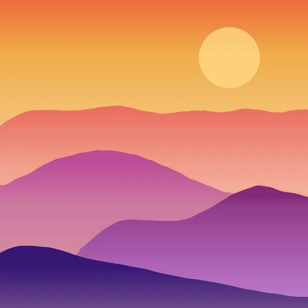 Mountain View Sonnenuntergang Himmel Grafik Hintergrund — Stockfoto