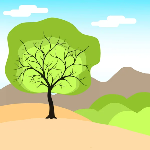 Дерево Парке Вид Голубое Небо Обои — стоковое фото