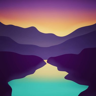 Göl Manzaralı Dağ Vadileri Günbatımı Gökyüzü Grafik Duvar Kağıdı Arkaplanı Doğal Görünümü