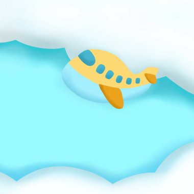 Note Writing Letter Paper with Plane Flying Frame Template Graphic Design Background, Printable Stationery Note Planner, Writing Letter Paper Template Illustration Background