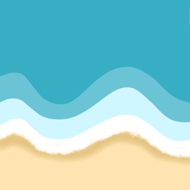 Summer Sea Beach Landscape View Graphic Illustration Wallpaper Background