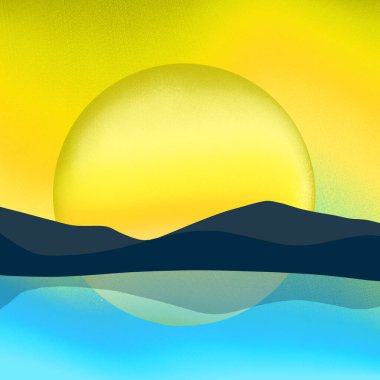 Dağ Denizi Manzarası Günbatımında Doğal Görünüm Gökyüzü Grafik Duvar Kağıdı Arkaplanı