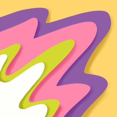 Abstract Colorful 3D Curved Shape Paper Cut Layers Style Graphic Wallpaper Background, Abstract Light Colored Design for Posters Advertising Banner Brochure