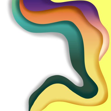 Abstract Colorful 3D Curved Shape Paper Cut Layers Style Graphic Wallpaper Background, Abstract Light Colored Design for Posters Advertising Banner Brochure