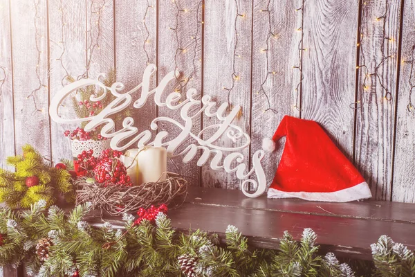 Kerstmis Achtergrond Met Geschenken Decoraties Voor Het Nieuwe Jaar — Stockfoto