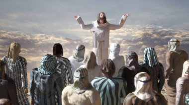 Hz. İsa ve 12 Havari Domus Galilaeae Vaazında 3 boyutlu canlandırmada