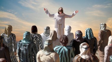 Hz. İsa ve 12 Havari Domus Galilaeae Vaazında 3 boyutlu canlandırmada