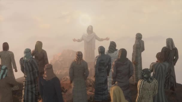 耶稣基督在山上传道 十二使徒在山上传道 — 图库视频影像