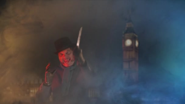 Een Maniak Uit Engeland Londen Uit 19E Eeuw Jack Ripper — Stockvideo