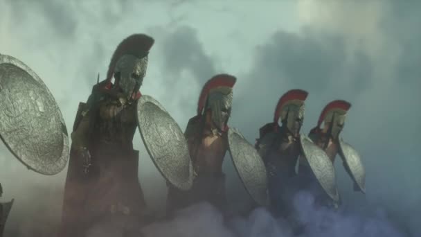 Grand Grec Spartans Guerriers Armée Render — Video