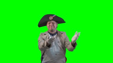 Napoleon Bonaparte, yeşil arka planda 18. yüzyılın askeri lideri. 