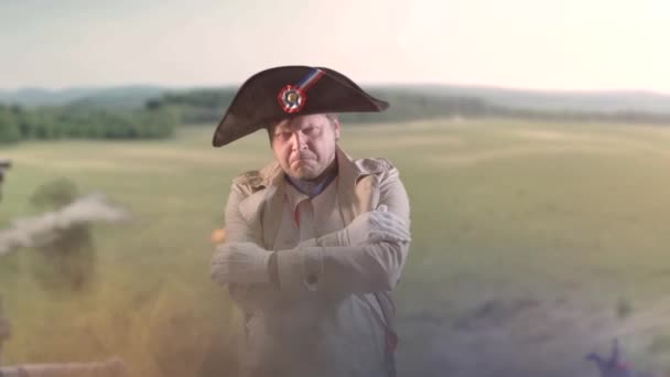 Napoleón Bonaparte Líder Militar Del Siglo Xviii Campo Batalla — Vídeos de Stock