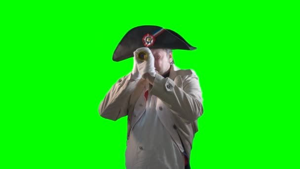 拿破仑 波拿巴 18世纪绿色背景的军事领导人 — 图库视频影像