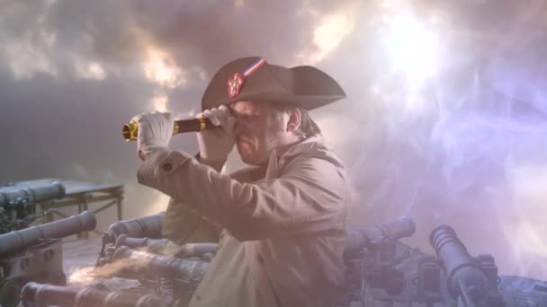 Наполеон Бонапарт Военачальник Xviii Века Поле Боя — стоковое видео