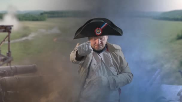 Napoleon Bonaparte Militärführer Des Jahrhunderts Auf Dem Schlachtfeld — Stockvideo